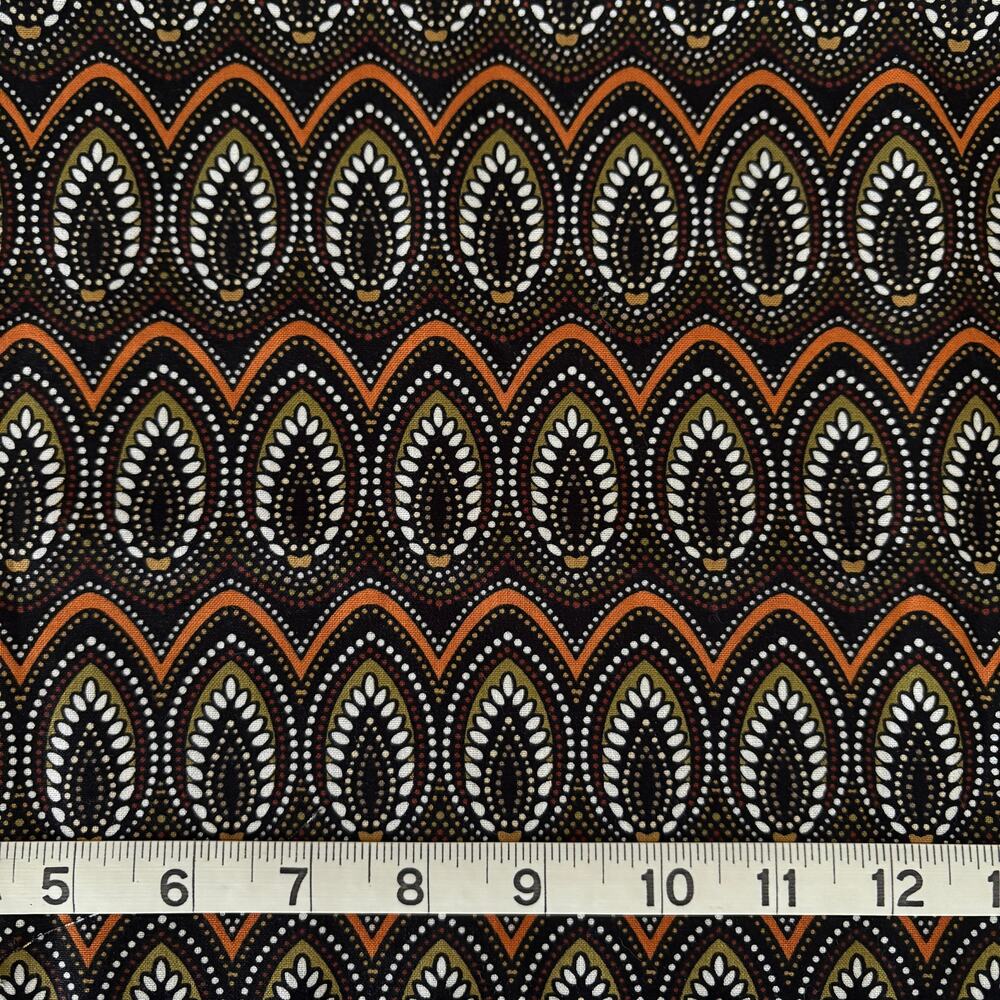 Benatex Origins Fabric By Jennifer Young 45" x 35.8" Oval Leaf Brown 100% Cotton